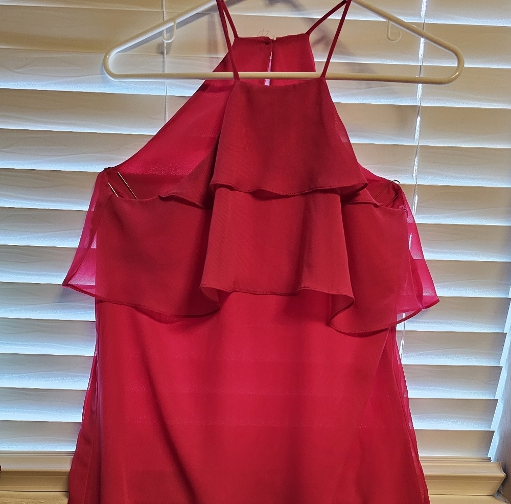Charles Henry Hot Pink Ruffle Halter Dress ( 86) - Picture 4 of 5